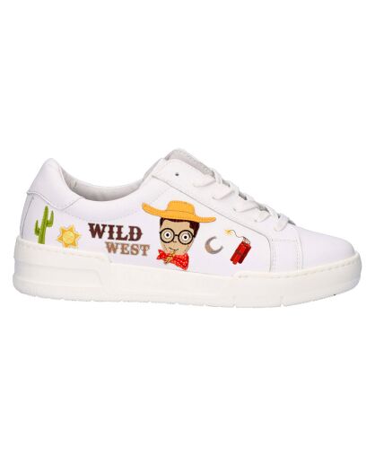 Sneakers en Cuir Wild blanc/rouge/jaune